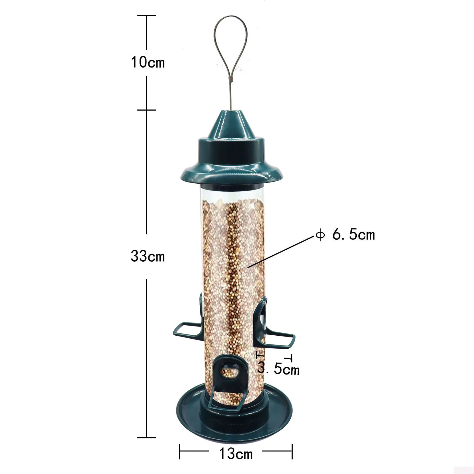 Wild Bird Feeder for Outdoors Hanging Squirrel Proof Tube Bird Feeder Plastic Finch for Outside Garden Yard Decoration