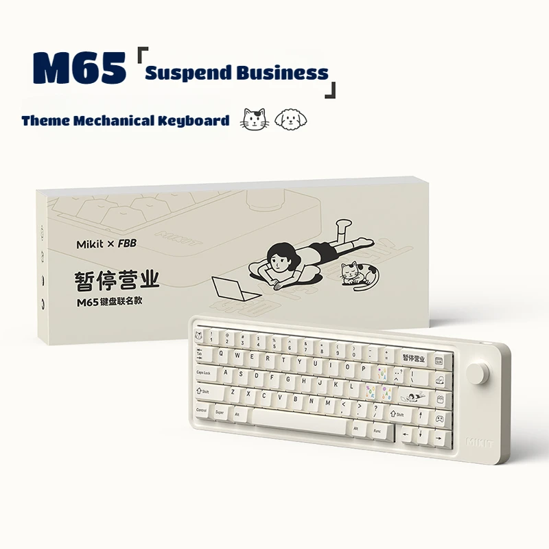 Suspender-teclado Mecânico sem Fio para Meninas Teclado para Jogos de Escritório Hotswap Tri-mode Junta Rgb Botão Embutido Tema de Negócios - Imagem 4