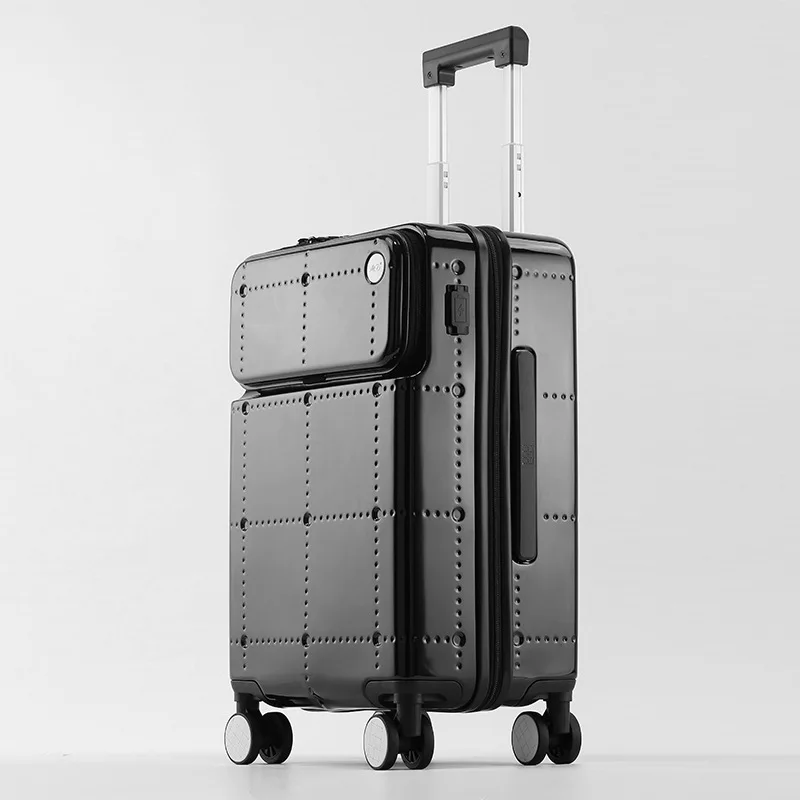 PLUENLI Front Open Cover Luggage Women's Universal Wheel Trolley Case Luggage Case Convenient Computer Warehouse Boarding