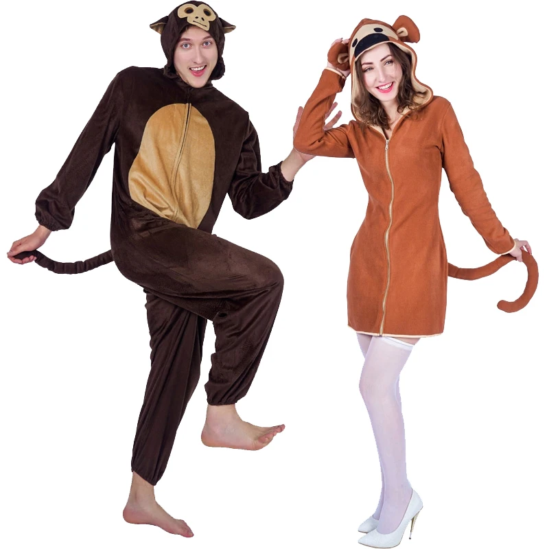 

Lovers Monkey Cosplay Costume Animal Clothing Women Fancy Dress Men Jumpsuit Cute Role Playing Halloween &Christmas Party Suit