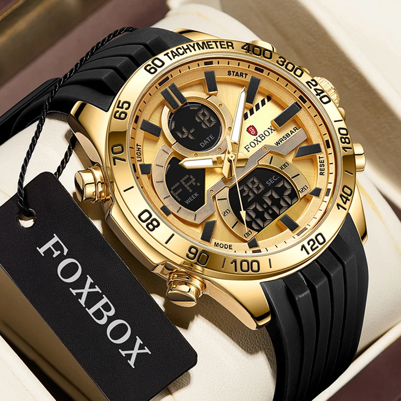 LIGE Luxury Dual  Display Men Wristwatches Luminous Sport Man Watch Waterproof Military Quartz Male Clock Relogio Masculino
