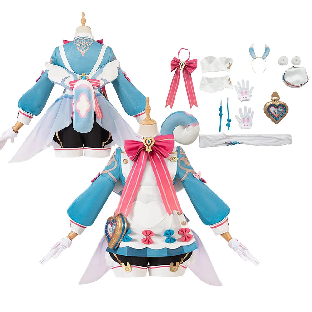 Gioco Genshin Impact Sigewinne Costume Cosplay Femminile Top Shorts Copricapo Travestimento Abiti Halloween Gioco Di Ruolo Tuta Fantasia