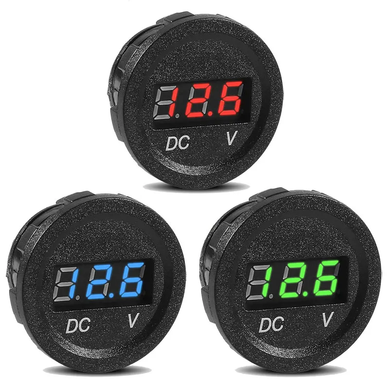

DC 12V Car Voltage Gauge LED Display Waterproof Voltmeter Digital Round Panel Voltmeter For Vehicle Car Motorcycle Truck Camper