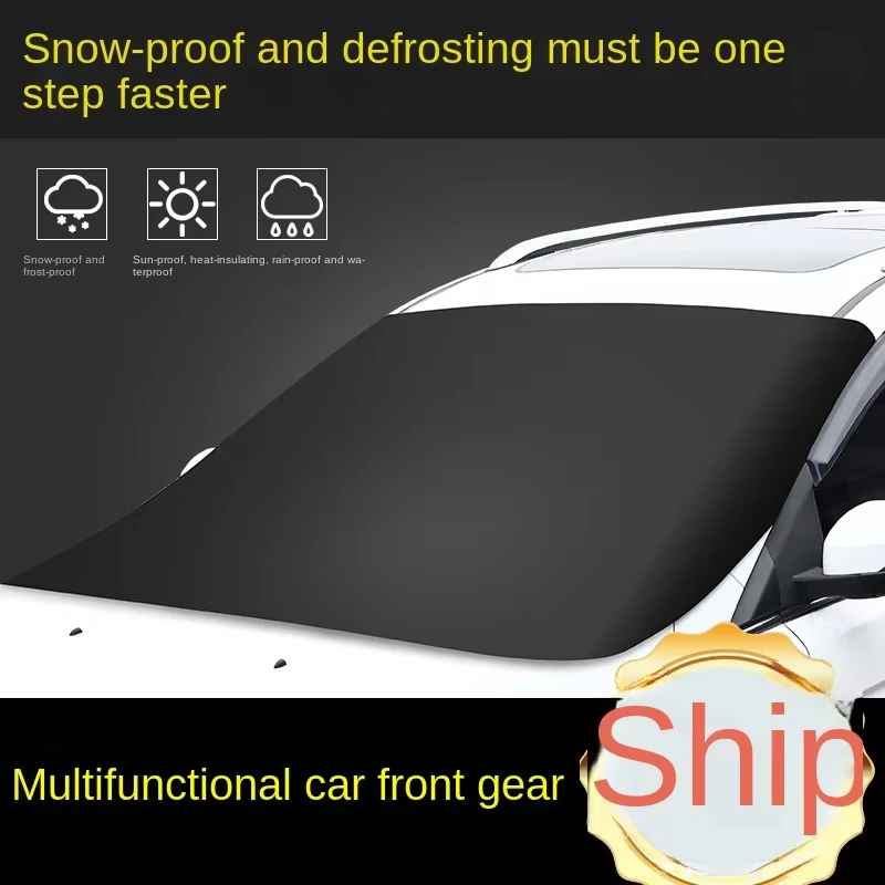 Parasole Estivo per Auto, Copertura Parziale per Parabrezza Anteriore, Protezione Solare, Isolamento Termico, Scudo Anti-Neve e Anti-Gelo - immagine 5