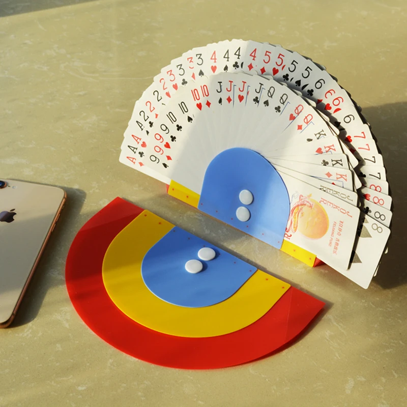 Mumjooyi Porta Carte Da Gioco Per Bambini, 3 Rampe Porta Carte Da Gioco 4 Pezzi Supporto Per Carte Da Poker Riutilizzabile Per Anziani Adulti E Bambini 2