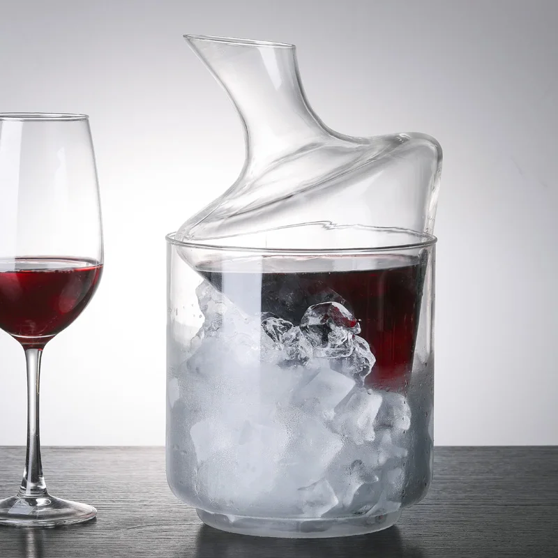 Coneshape Glass Ice Bucket Red Wine Decanter Hand Blowing Invert Wine