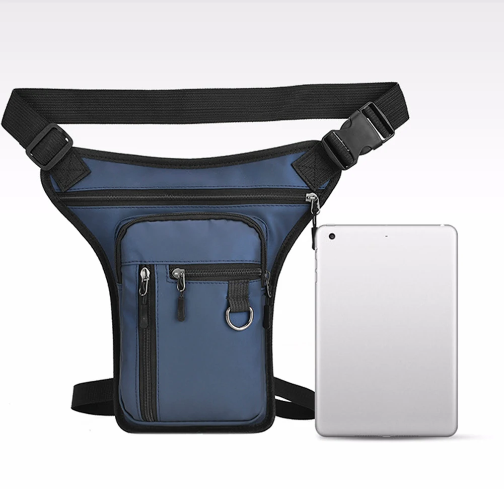 Men Motorcycle Leg Side Bag Waterproof Riding Fanny Pack PU Leather Tactical Travel Purse Outdoor Sports Ride Bag