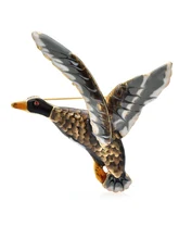  Wuli&baby Flying Duck Brooches For Women Unisex Enamel Big Bird Party Casual Brooch Pin Gifts 