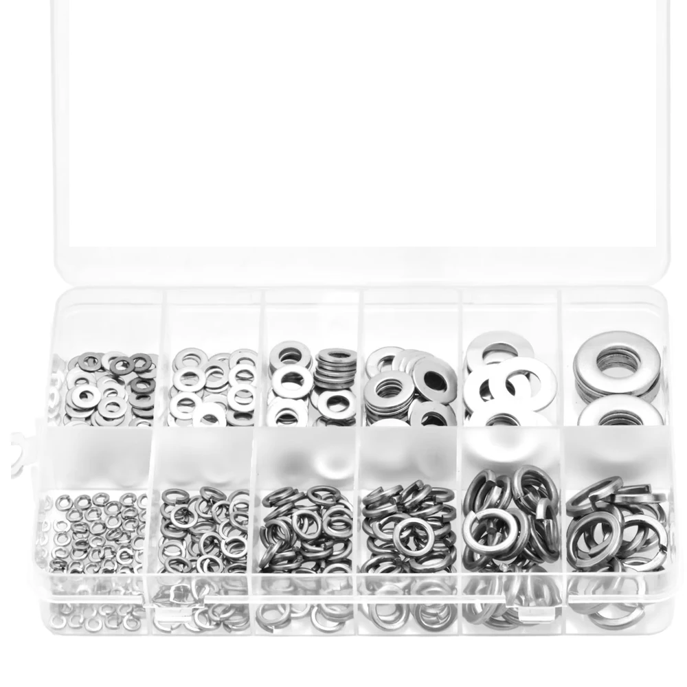 Stainless Steel Washers 260pcs Lock and Flat Washer Assortment Kit