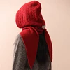 Wool Blend Knitted Beanies Cap For Men&Women Balaclava Winter Warm Unisex Hooded Hat Neck Collar Scarf Cap Ski Beanie Cold Hats
