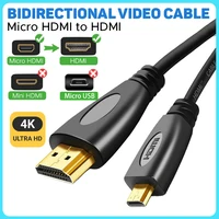 【Fast Delivery】1M/1.5M Micro HDMI To HDMI Cable Converter 3D 1080P 4K HDMI Cable High Speed Adapter For Tablet HDTV Camera