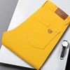 Classic Men's Regular Fit Pink Red Yellow Jeans Business Fashion Denim Advanced Stretch High Quality Cotton Trousers Male Pants 6