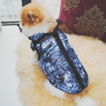 Tie Dye Dog Clothes Winter Vest Coat with Leash Ring Puppy Sweatshirts for Small Dogs Boy Girl Cold Weather Cat Apparels 5