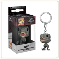FUNKO POP Jurassic World Keychain Creative Blue Model Children Festival Collection Backpack Pendant Christmas Gift Doll Keychain 1