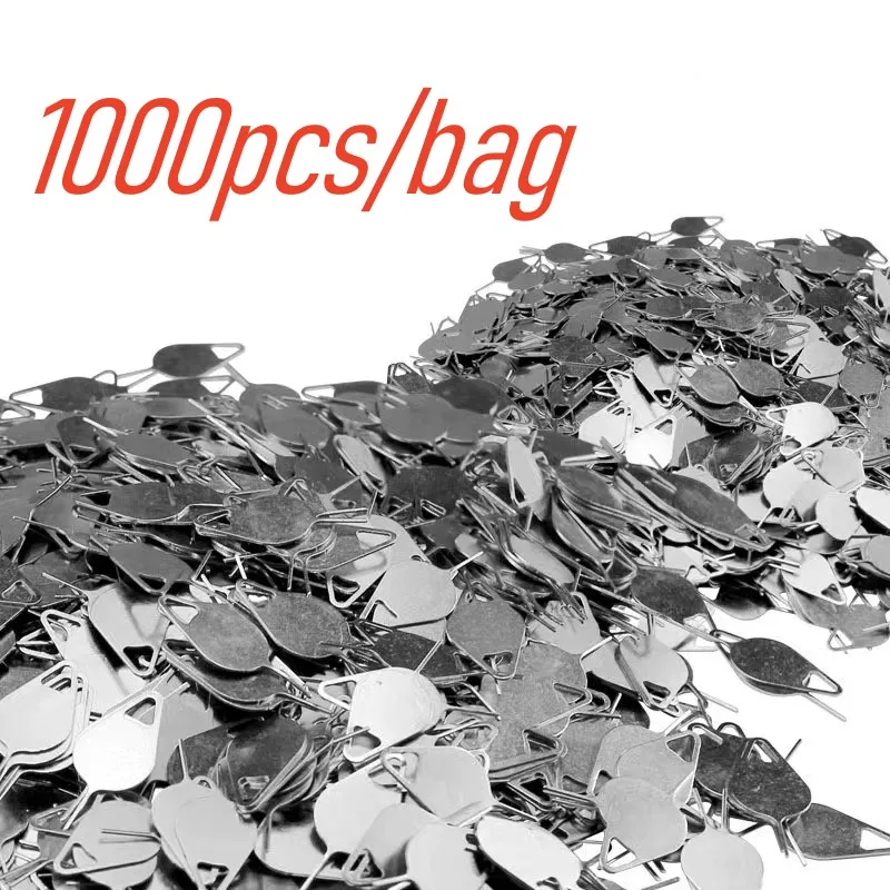 1000pcs Stainless Steel Needle for iPhone iPad Samsung for Huawei xiaomi Sim Card Tray Removal Eject Pin Key Tool