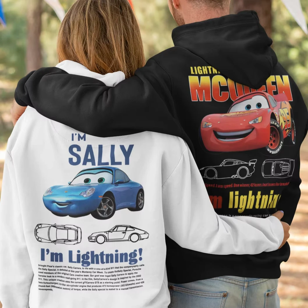 2025 Sally I'm Lightning Cars Mcqueen Hoodie for Men Women Sweatshirt Fashion Graphic Pocket Hoodies Long Sleeve Shirts 2