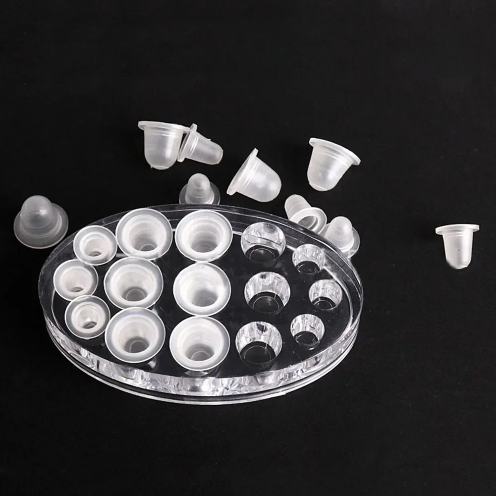 100Pcs S/L Soft Silicone Tattoo Ink Cups Disposable Microblading Makeup Pigment Holder Container Caps Tattoo Supplies Accessories Makeup