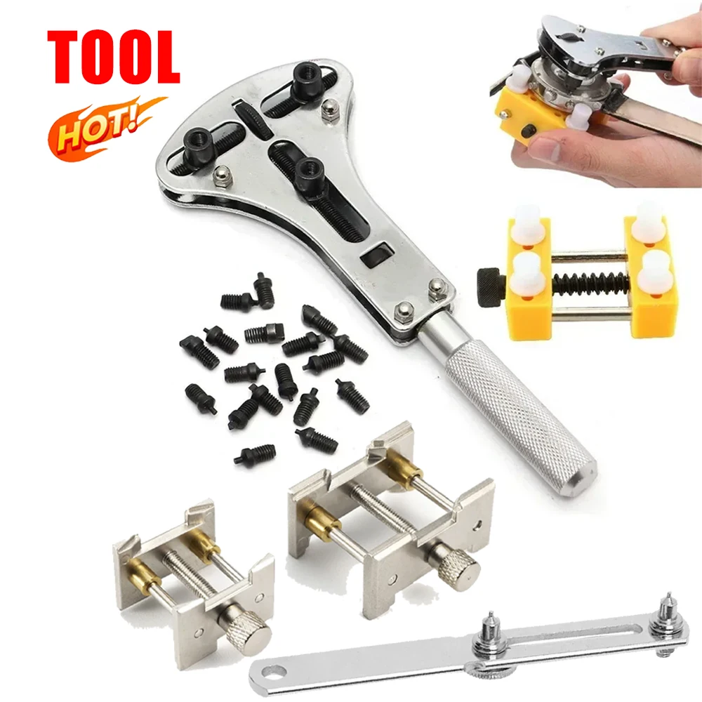 Premium Watch Repair Tool Kit - Adjustable Back Cover Opener with Movement Holder