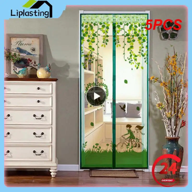 

5PCS Summer Magnetic Mesh Net Anti Mosquito Insect Fly Bug Curtain Automatic Closing Door Screen Kitchen Curtain Drop Shipping