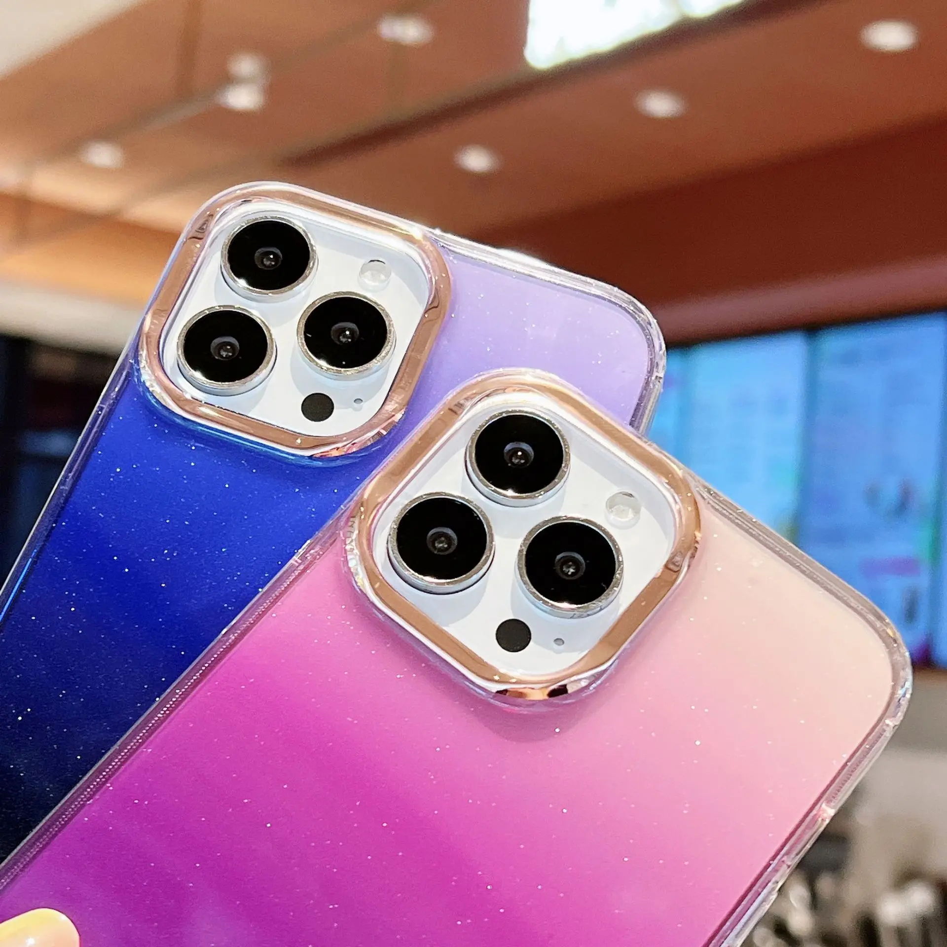 

Новый стиль, противоударный женский чехол с градиентной звездой и блестками, подходит для iPhone 14 13 11 12 Pro Max Mini XR X XS Max