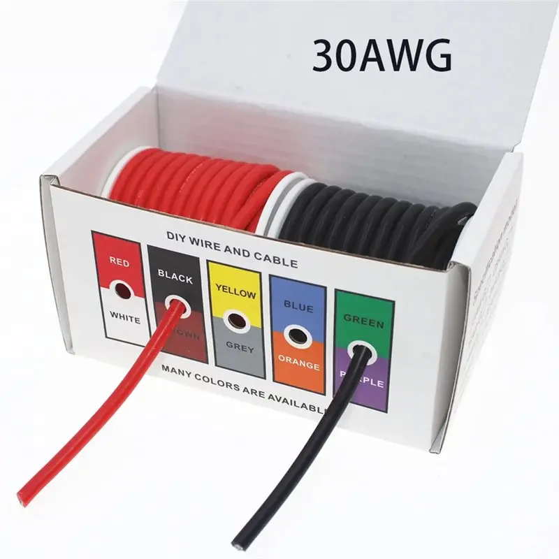 【추천】내열성 실리콘 와이어 케이블 28AWG 30AWG 전기 연결용 부드러운 절연