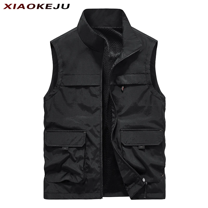 Biker Hunting Vest Motorcyclist Coat Summer for Men MAN Motorcycle Work Mesh Sleeveless Jacket Denim Fishing Clothing Pockets 2 pcs set work clothes suit men overalls dirt proof wear resistant multi pockets soft coat suit thickened conjuntos de chaqueta