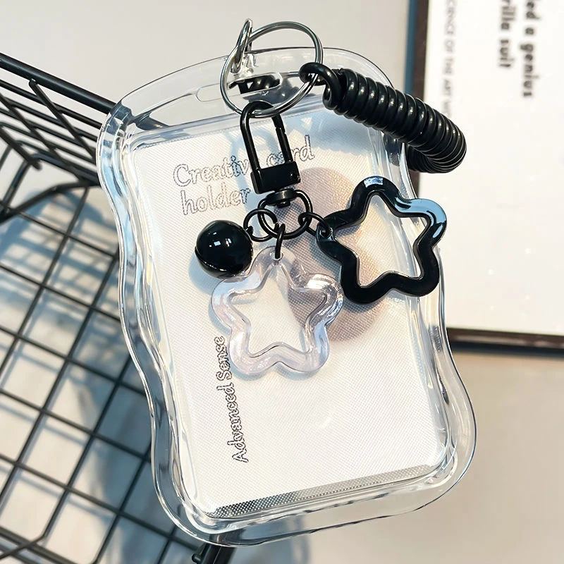 Porte-cartes photo K-pop en acrylique transparent, porte-cartes étoile, porte-clés photo, housse de protection, carte de bus, étui pour carte d'étudiant