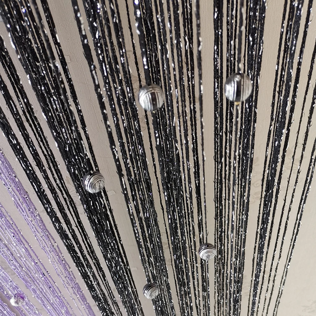 Crystal Bead Curtain - Elegant Beaded String Door Curtain with Shiny Tassels