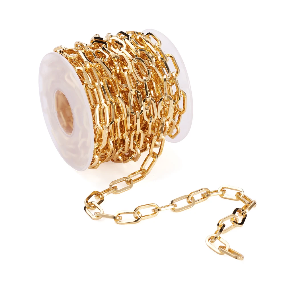 5m/Roll Brass Paperclip Cable Chains for jewelry making DIY bracelet necklace earring female Fashion jewelry Findings accessorie