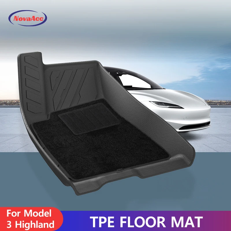 

For Tesla New Model Y 3 2024 Highland Heavy Duty Double Layer Carpet Floor Mats 4KG All-Weather Trunk Mat Liner Accessorie