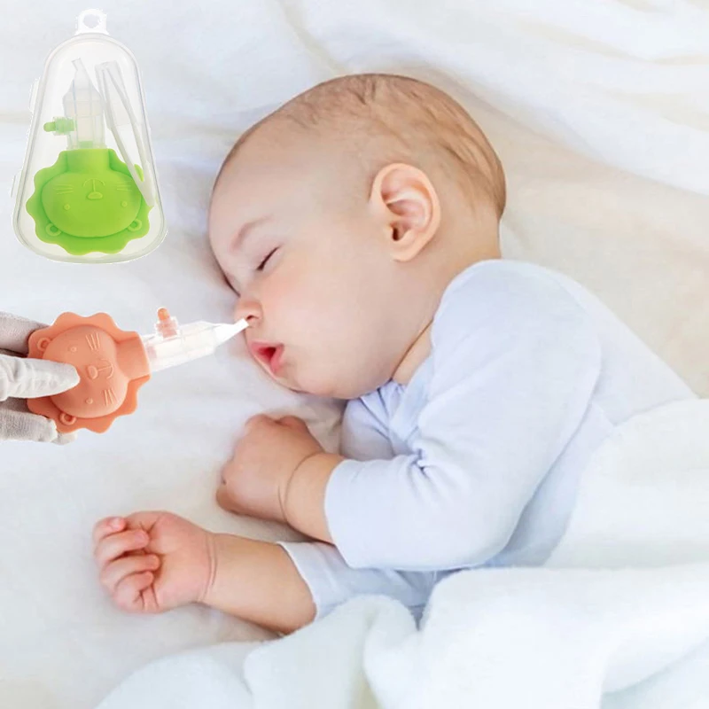 Silicone New Born Baby Safety Nose Cleaner Vacuum Suction Children Nasal Aspirator Baby Care Vacuum Sucker Nasal Suction Device