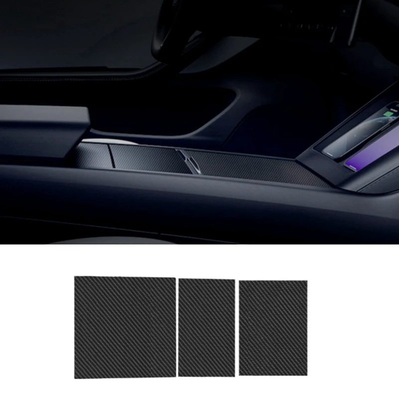 

For Tesla Model 3 Highland 2024 Real Carbon Fiber Center Console Panel Cover Kit Protector Interior Parts Accessories
