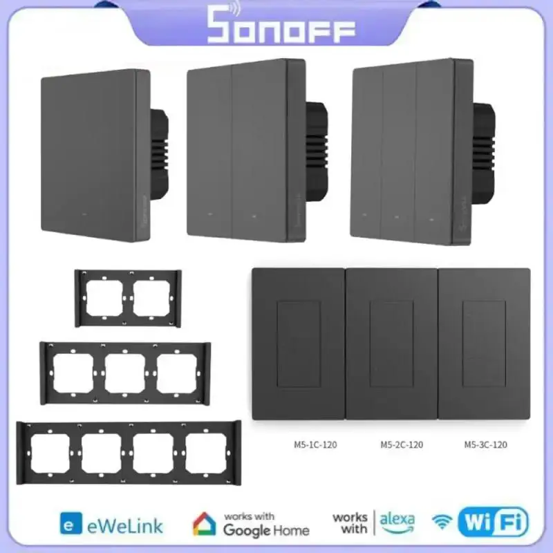 

Смарт-выключатель SONOFF M5/R5, Wi-Fi, 80/86/120, 1/2/3 клавиши