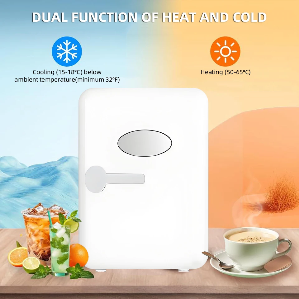 Portable 4L Mini Beauty Fridge Car & Home Dual Use Cooling Heating Refrigerator Skincare Cosmetics Makeup Face Fridge for Travel 2