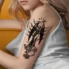 Waterproof Temporary Tattoo Sticker Flowers Big Pray Hands Cross Honely Lovely Letters Neck Flash Tatto Fake Tatoo for Women Men 5