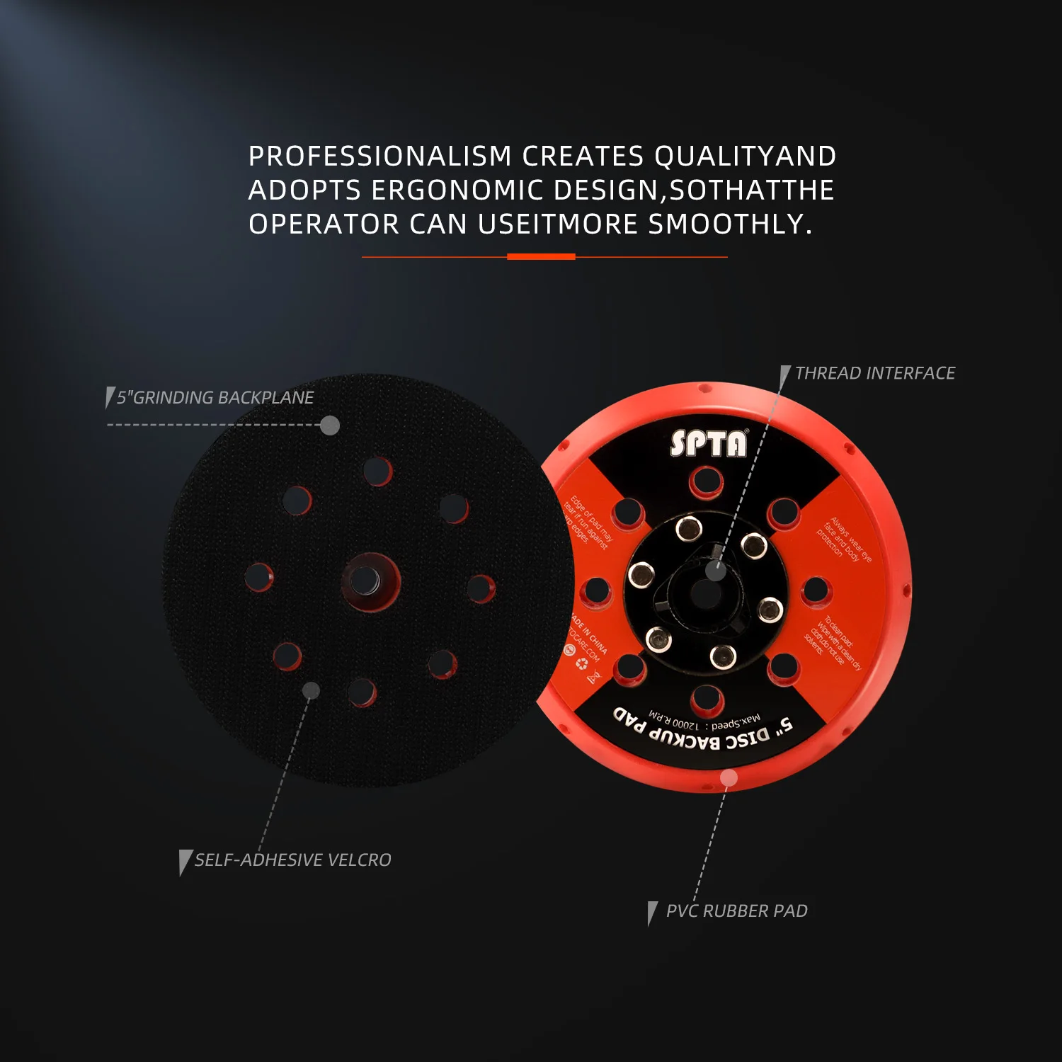Backing Plate For Polisher SPTA 5 inch 6 inch Backing Plate Hook and Loop with Heat Emission Holes for Dual Action DA Polisher 125mm 150mm