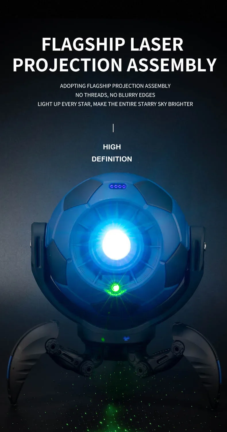 Description Picture 4 of itemGalaxy Projector Soccer Ball Light Portable Laser Searchlight 360° Rotate Starry Sky Projection Bedroom Ceiling Atmosphere Lamp