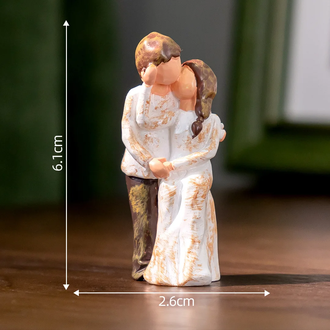 Romantic Miniature Couple Figurines for Wedding Decor and Valentine's Day Gift