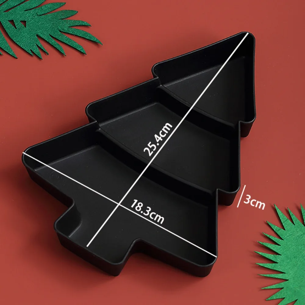 Creative Christmas tree fruit plate compartment household snack plate plastic candy dried fruit melon seeds storage box