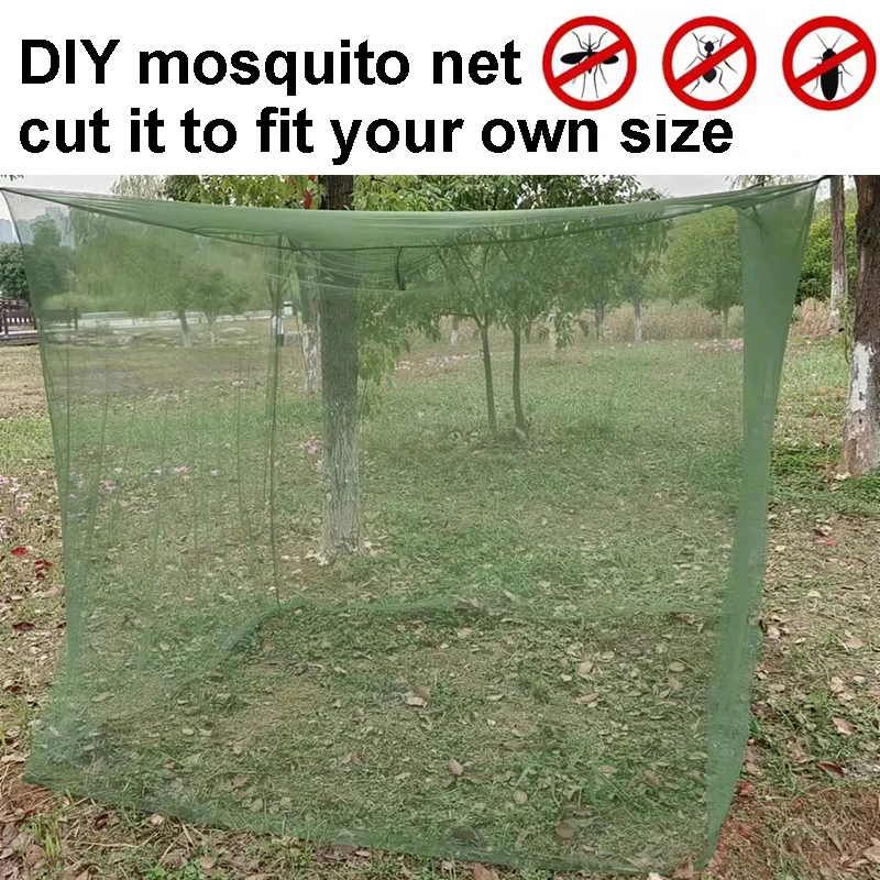 DIY Mosquito Nets Outdoor Camp Hunt Garden Dormitory Picnic Camping Cut Fit Size Mosquito Net 2*3m 3*5/15m Netting Green Black 3