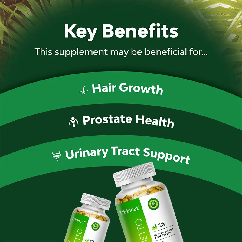 Saw Palmetto Supplements-Prostate Support-Supports Urinary Health, Sleep, Mood, Hair Health, 30/60/120 Capsules