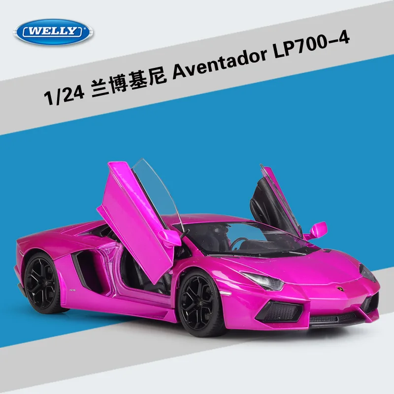 WELLY 1:24 Lamborghini Aventador LP700 Supercar Models Diecasts Simulation Alloy Finished Collect Toys Car Models Decoration welly 1 24 lamborghini lp5000s countach supercar alloy car model diecasts