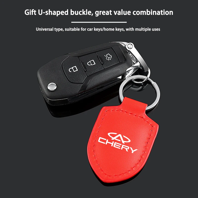 Chery Omoda Tiggo 7 Pro 4 3 Fulwin 2 Arrizo 6 QQ 5x X1 액세서리 용 가죽 자동차 키 체인 열쇠 고리