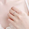 NeeTim Moissanite Ring 925 Sterling Silver with White Gold Plated Lab Diamond Eternity Band Engagement Wedding Rings for Women 4