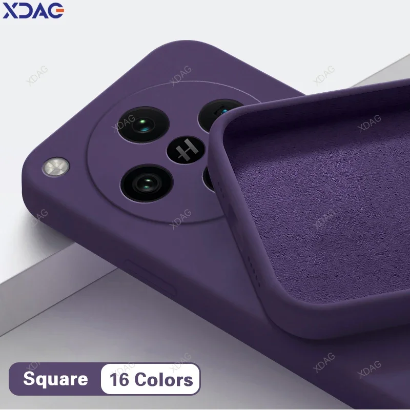 Elegant Liquid Silicone Square Phone Case - Fashionable Soft Back Cover in Classic Design