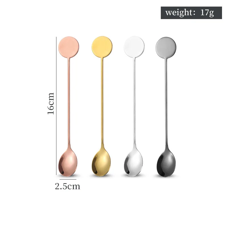 Cocktail Stirrers Bar Long Stirring Spoon Metal 304 Hollow for Tea Coffee Scoops Kitchen Tableware Accessories Customize Name