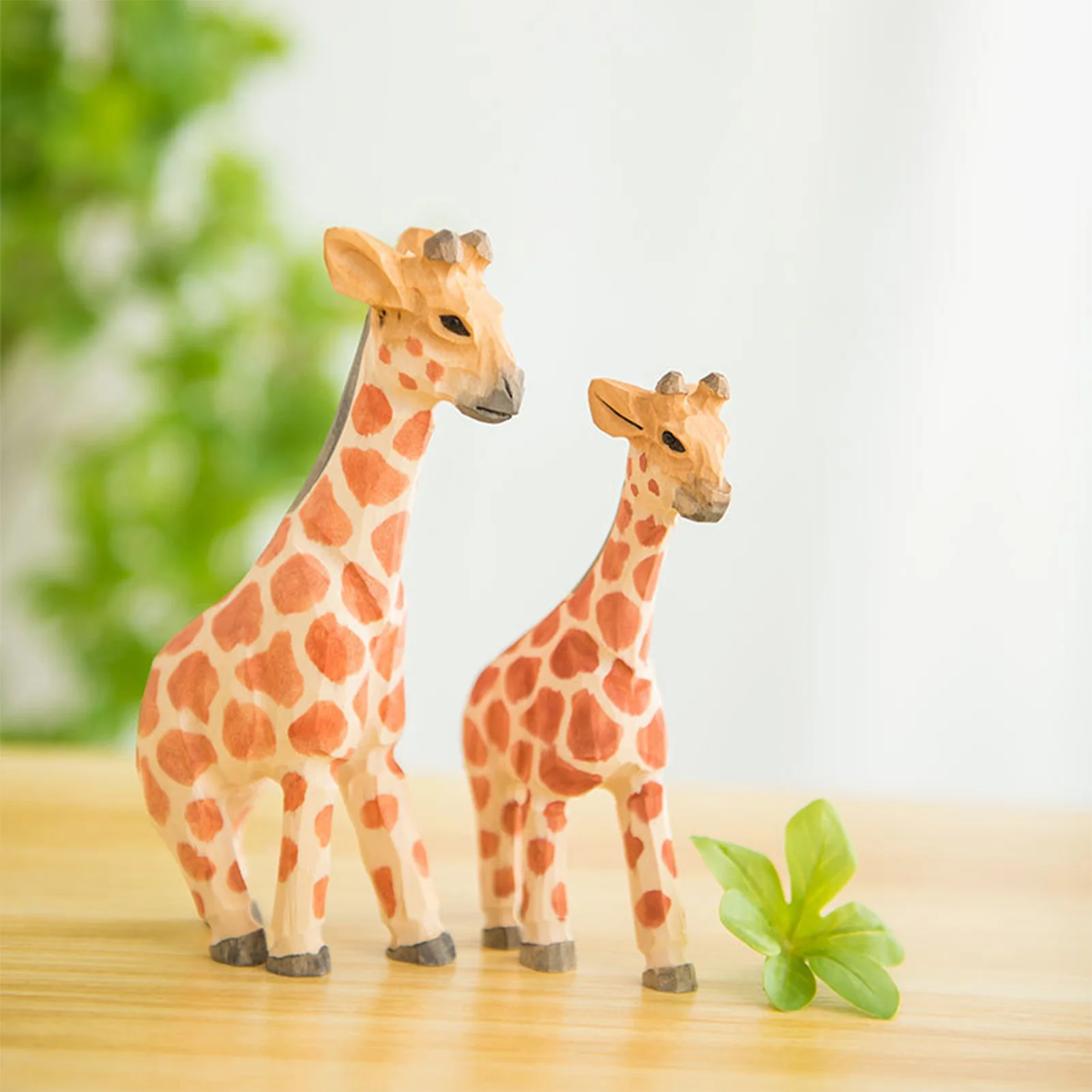 Hand-Carved Wooden Animal Statue Animals Figures Portable