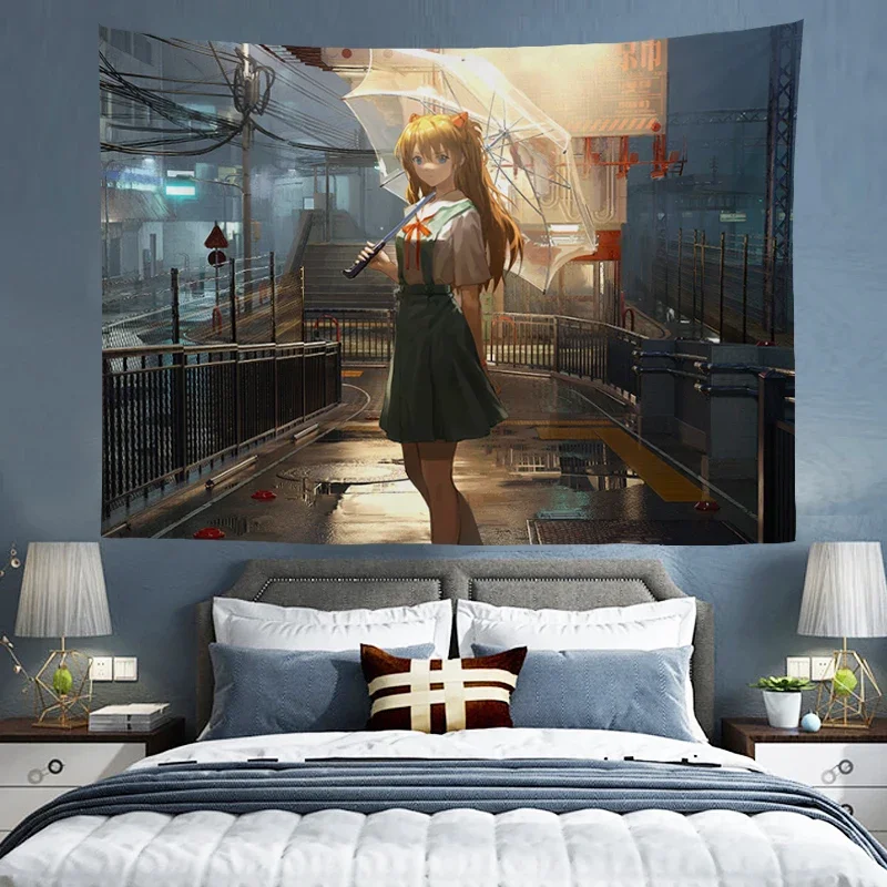 Evangelions Room Decor Tapestry Wall Hanging Anime Decoration Wallpaper Art Home Aesthetic Tapestries Headboards Decorative images - 6