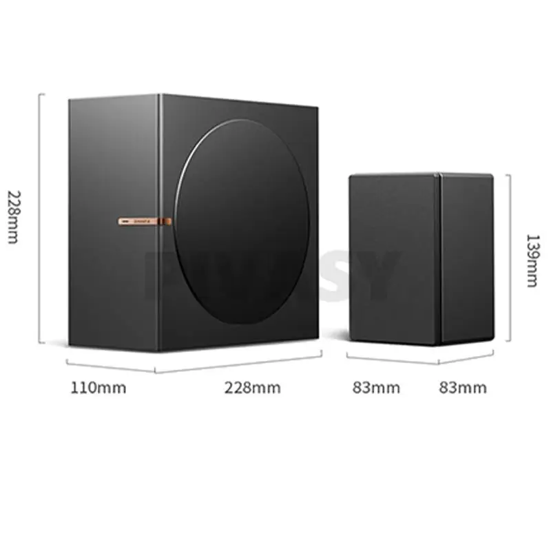 8 Inch High Power Wooden Bass Speaker Full-Range Subwoofer Bluetooth Speaker 2.1 Active For Computer TV Home Desktop Set