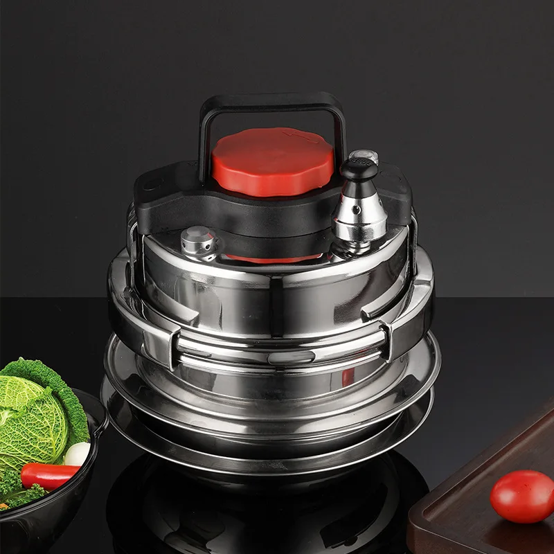 1.6L Mini Pressure Cooker Stainless Steel Outdoor Camping Micro Pressure Cooker Household Mini Rice